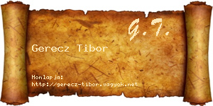 Gerecz Tibor névjegykártya
